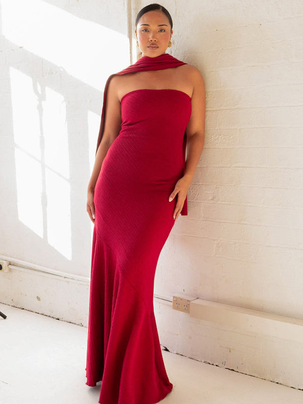 WW | Wickelsaum Schal Kleid