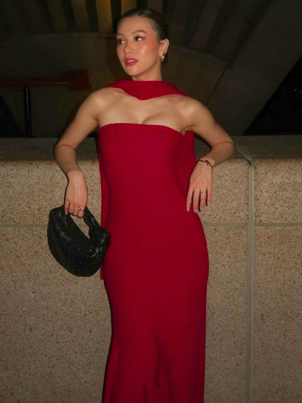 WW | Wickelsaum Schal Kleid