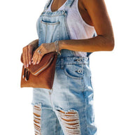 WW | Neuer Stil Lässiger Pendler Zerrissener Mid Waist Denim Overall