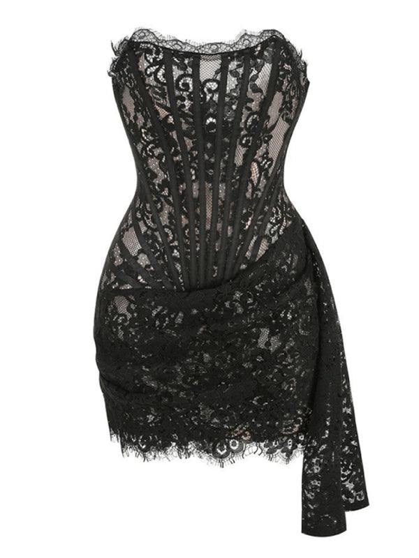 WW | Elegance Spitze Korsett Minikleid