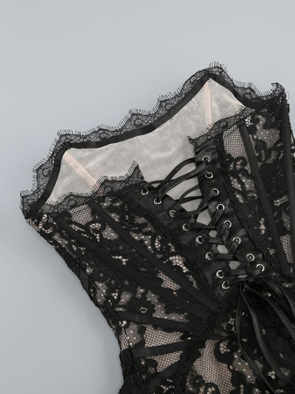 WW | Elegance Spitze Korsett Minikleid