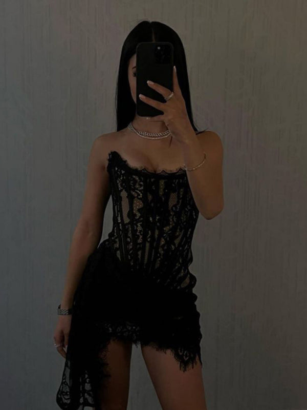 WW | Elegance Spitze Korsett Minikleid