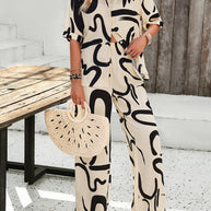 WW | Bedruckte Bluse & Hosen Satz