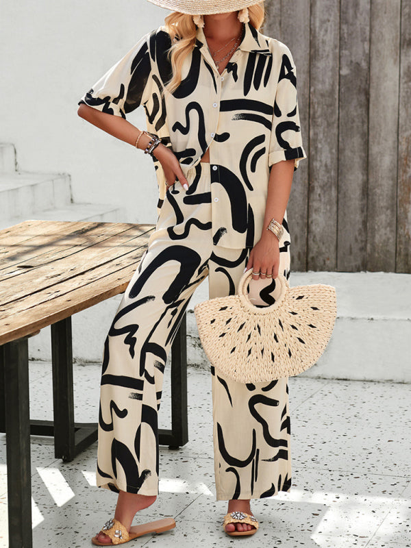 WW | Bedruckte Bluse & Hosen Satz