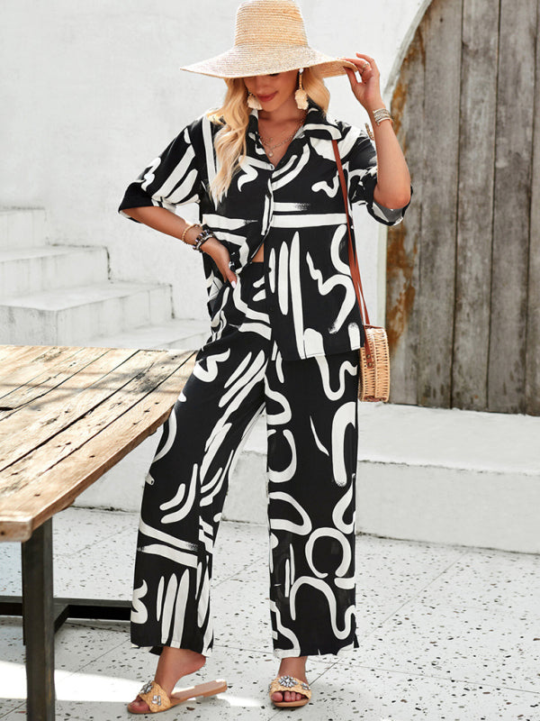 WW | Bedruckte Bluse & Hosen Satz