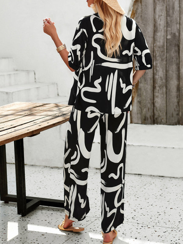 WW | Bedruckte Bluse & Hosen Satz