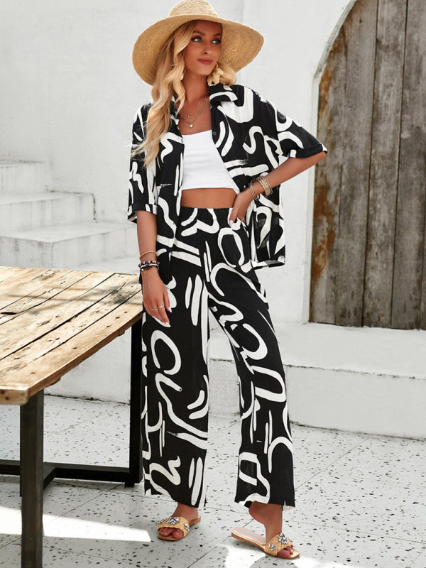 WW | Bedruckte Bluse & Hosen Satz