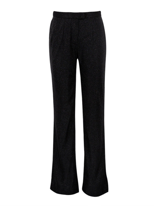 W&W Mode | Neue Camisole, schmal gerade High-Waist-Hosen, sexy Paillettenjacke Anzug Set (drei-teiliges Set)