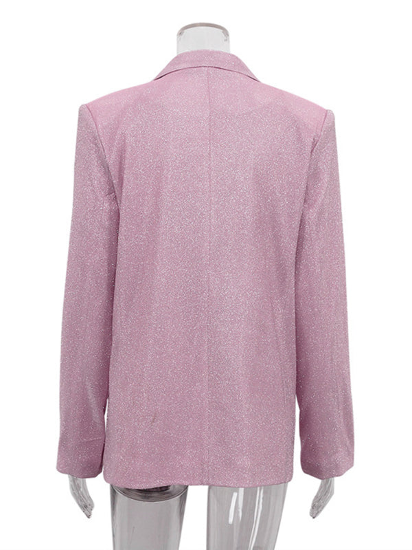 WW | Neue Camisole, schmal gerade High-Waist-Hosen, sexy Paillettenjacke Anzug Set (drei-teiliges Set)