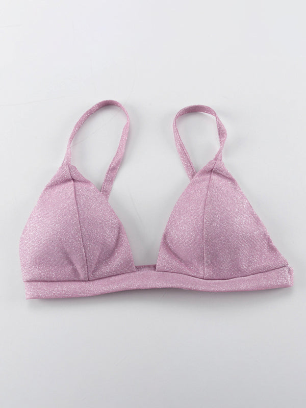 W&W Mode | Neue Camisole, schmal gerade High-Waist-Hosen, sexy Paillettenjacke Anzug Set (drei-teiliges Set)