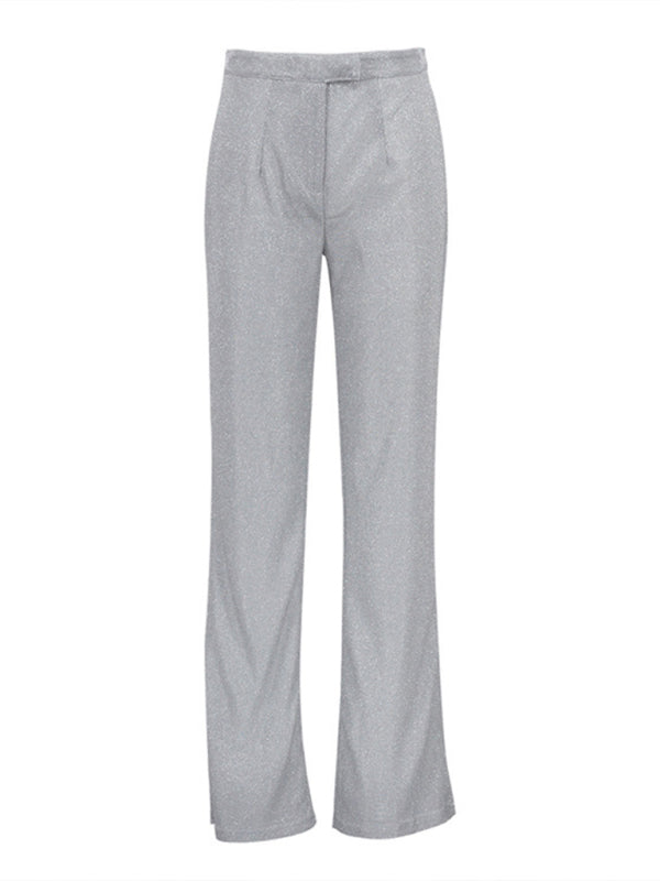 WW | Neue Camisole, schmal gerade High-Waist-Hosen, sexy Paillettenjacke Anzug Set (drei-teiliges Set)