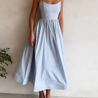 WW | Fließendes Maxikleid mit Spaghettiträgern