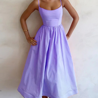 WW | Fließendes Maxikleid mit Spaghettiträgern