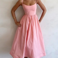 WW | Fließendes Maxikleid mit Spaghettiträgern