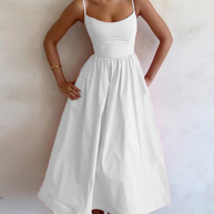 WW | Fließendes Maxikleid mit Spaghettiträgern
