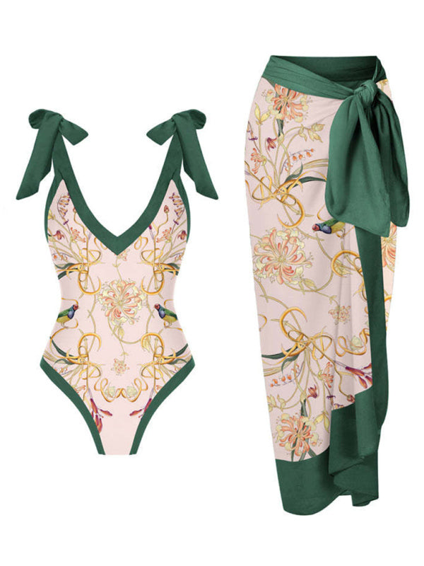 WW | Damen Strand Wickelrock Träger sexy Zweiteiler Bikini