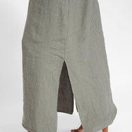 WW | Neues Modisches Lässiges Baumwoll Und Leinen Kleid Mit Schlitz Und Trägern