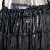 WW | Rückenfreies Schnür-Top-Set und zweiteiligem Chiffon-gefaltetem langen Rock mit Ohrringen