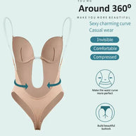 WW | Rückenfrei Tiefe V Rückenfreier Plunge Formende Bodysuit Bodysuit