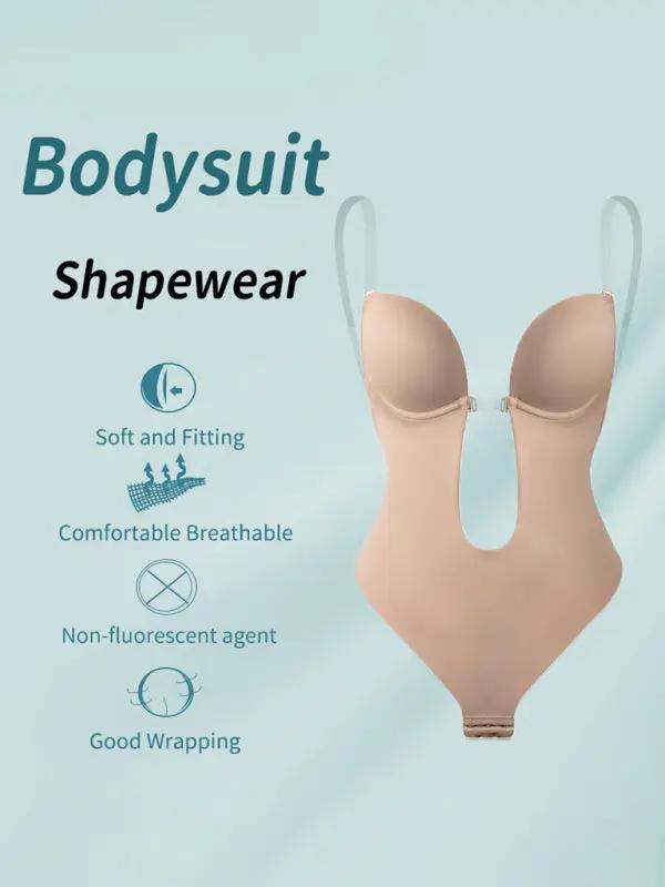 WW | Rückenfrei Tiefe V Rückenfreier Plunge Formende Bodysuit Bodysuit