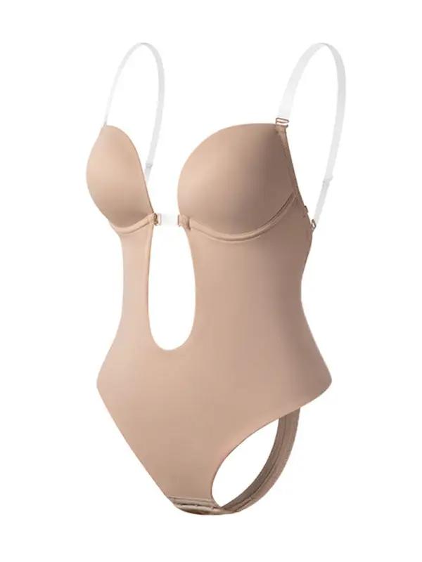 WW | Rückenfrei Tiefe V Rückenfreier Plunge Formende Bodysuit Bodysuit