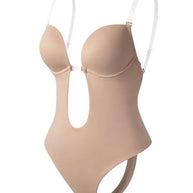 WW | Rückenfrei Tiefe V Rückenfreier Plunge Formende Bodysuit Bodysuit
