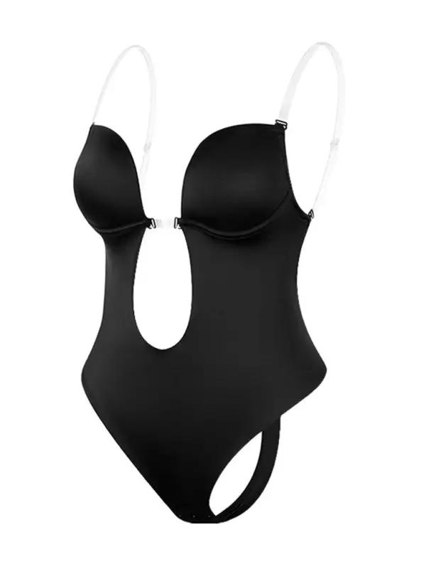 WW | Rückenfrei Tiefe V Rückenfreier Plunge Formende Bodysuit Bodysuit