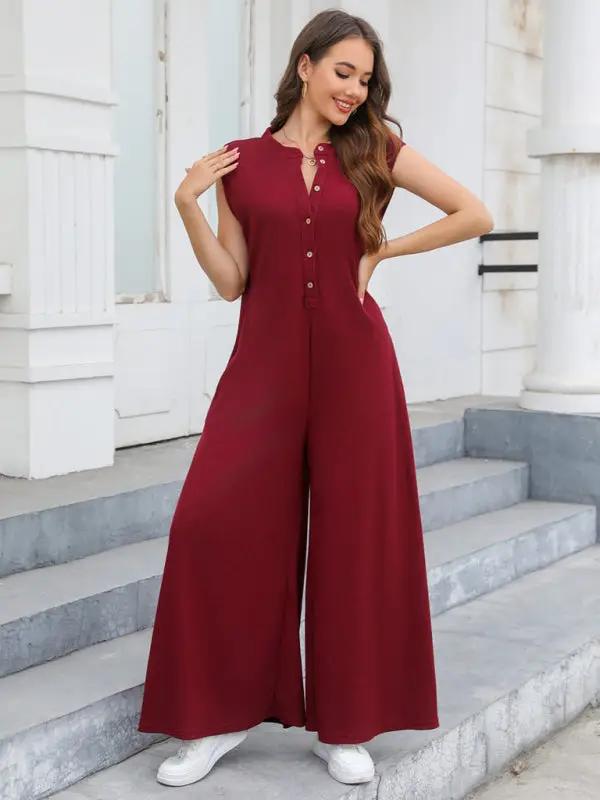 WW | Neue Lässige Lockere Taschen Atmungsaktive Weite Beinen Hosen Zuhause Pendelhosen Latzoverall