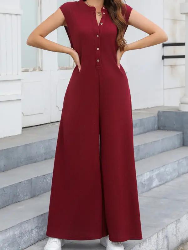 WW | Neue Lässige Lockere Taschen Atmungsaktive Weite Beinen Hosen Zuhause Pendelhosen Latzoverall