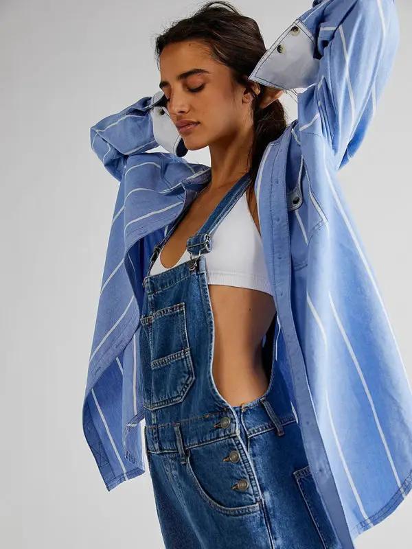 WW | Neuer Stil Jumpsuit lässig lose Denim Latzhosen