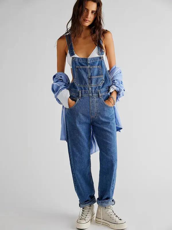 WW | Neuer Stil Jumpsuit lässig lose Denim Latzhosen