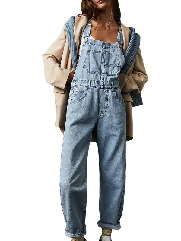 WW | Neuer Stil Jumpsuit lässig lose Denim Latzhosen
