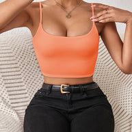 WW | Frühling und Sommer sexy bauchfreies Spaghetti-Top