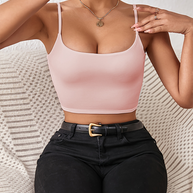 WW | Frühling und Sommer sexy bauchfreies Spaghetti-Top