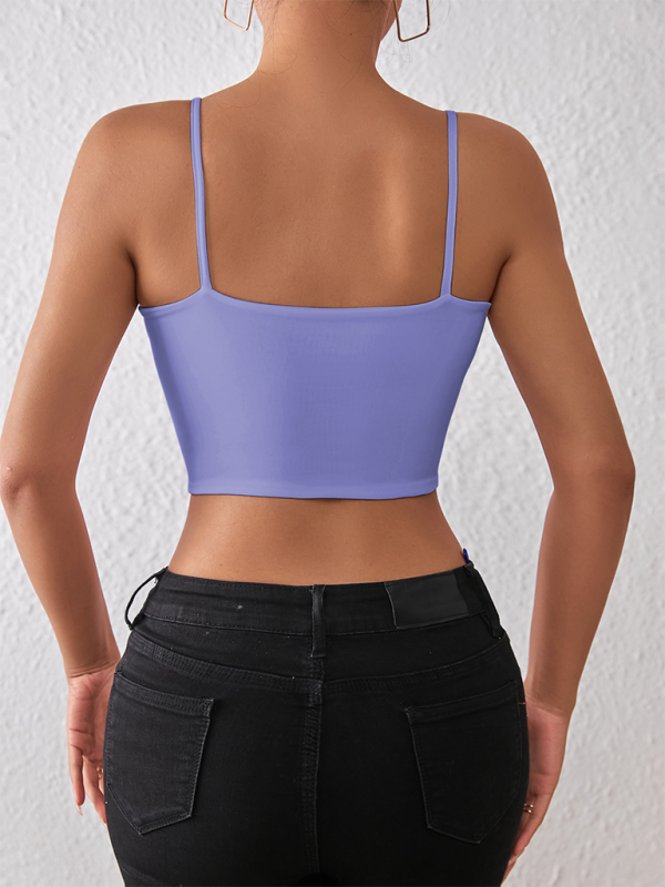 WW | Frühling und Sommer sexy bauchfreies Spaghetti-Top