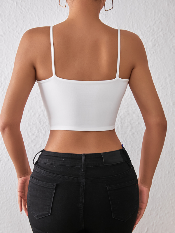 WW | Frühling und Sommer sexy bauchfreies Spaghetti-Top