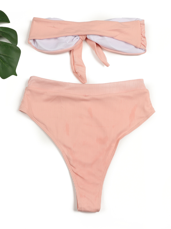 WW | Damen Hochtailliertes Bikini Röhrenoberteil Badeanzug