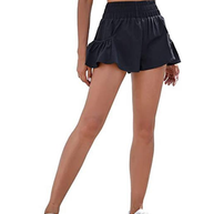 WW | Damen Fitness Lauf Quick-Dry Hohe Taille Shorts mit Taschen