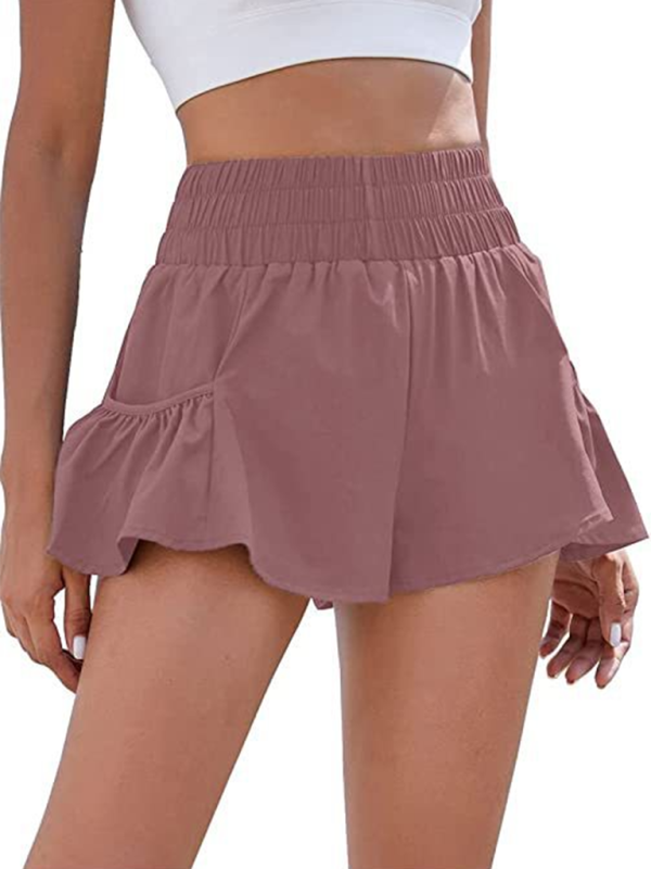 W&W Mode | Damen Fitness Lauf Quick-Dry Hohe Taille Shorts mit Taschen
