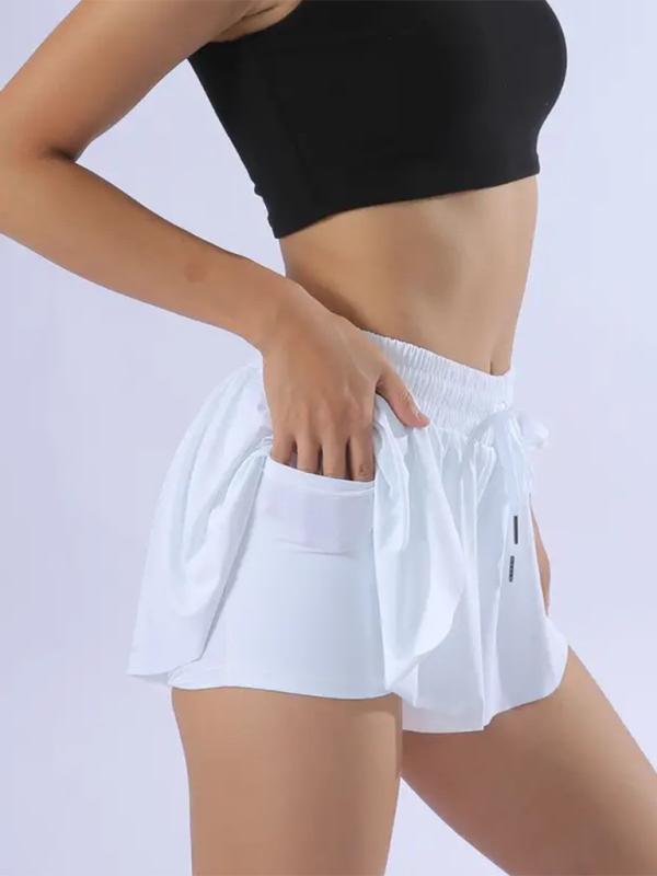 WW | Damen neuer Stil Sport Hoch elastisch und bequeme Tasche Tennisrock