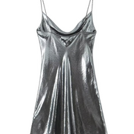 WW | Tiefer Rückenausschnitt metallisches Straps Kleid