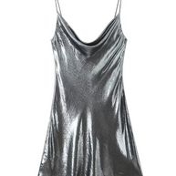 WW | Tiefer Rückenausschnitt metallisches Straps Kleid