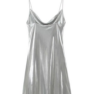 WW | Tiefer Rückenausschnitt metallisches Straps Kleid