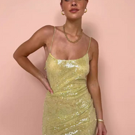 WW | Sexy Slim Hüftbetont Sling Pailletten Kleid