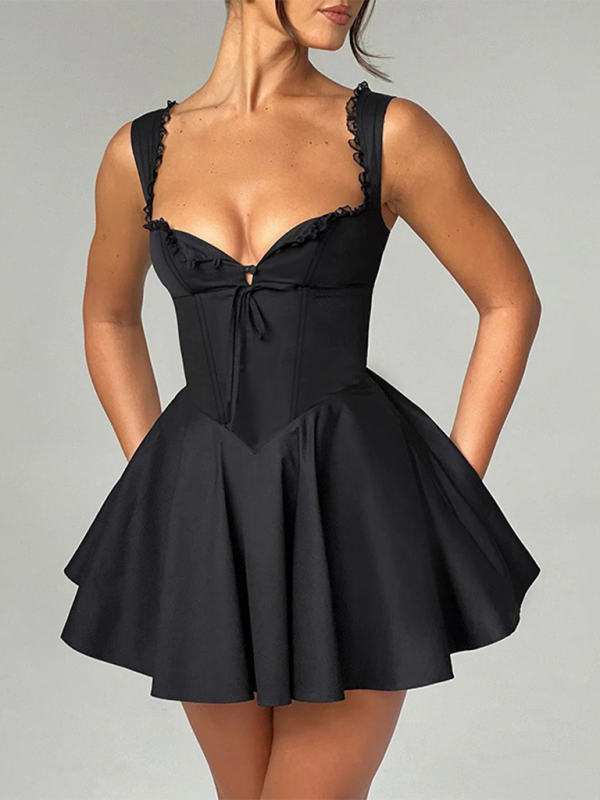 W&W Mode | Neues Rückeloses Sling-Spitzenkleid