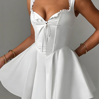 WW | Neues Rückeloses Sling-Spitzenkleid