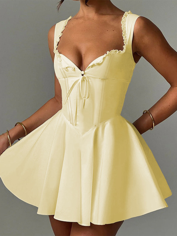 WW | Neues Rückeloses Sling-Spitzenkleid