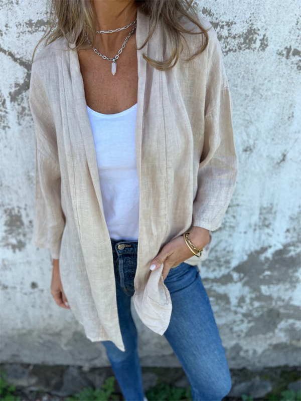 WW | Damen Casual Lockere Taschentop Cardigan Jacke