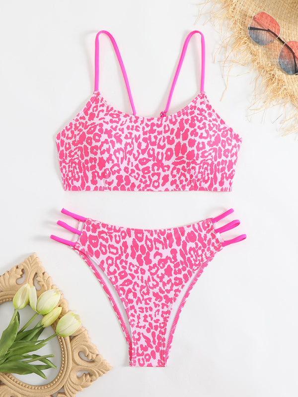 WW | Leopardenmuster Zweiteiliges Sexy Badeanzug
