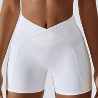 WW | Damen Naked Hip Pocket Crossover Taille Leggings Sport Shorts